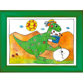 Dinosaurus - zelená, A4
