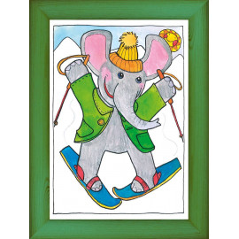 Slon na lyžích - žlutá