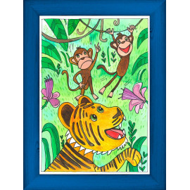 Tygr a opice - modrá