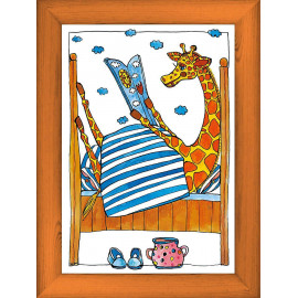 Žirafa čtenářka - modrá