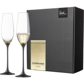 Eisch CHAMPAGNE EXCLUSIV Sada 2 sklenic na šampaňské černo zlatá