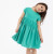 MUFFIN MODE Dívčí bavlněné midi šaty "GRASSHOPPER", tyrkysově zelené Velikost: 86/92