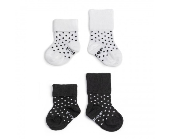 Dětské ponožky Stay-on-Socks 0-6m 2páry Black&White Dots