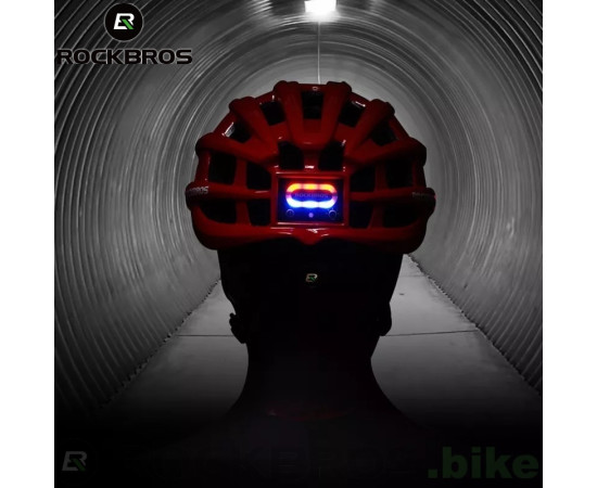 ROCKBROS Cyklistická přilba s předním, bočním a zadním světlem ZN1001 modrá