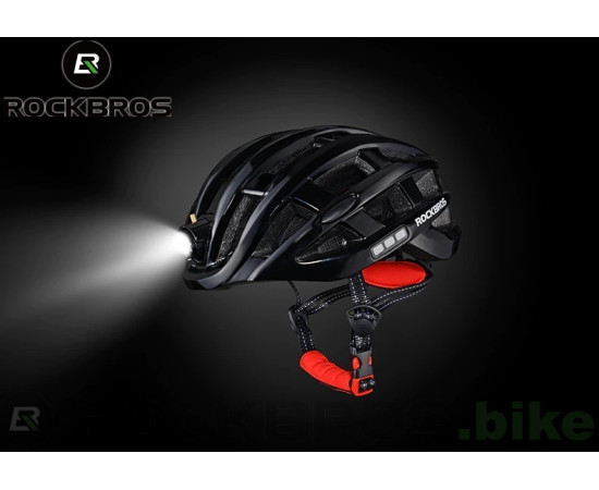 ROCKBROS Cyklistická přilba s předním, bočním a zadním světlem ZN1001 černá
