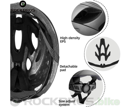 ROCKBROS Cyklistická přilba s magnetickými brýlemi TT-16 stříbrná