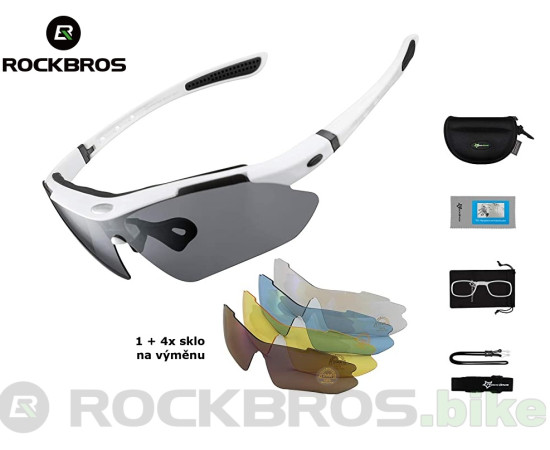 ROCKBROS Polarizační cyklo brýle + 5x sklo 10002 bílá