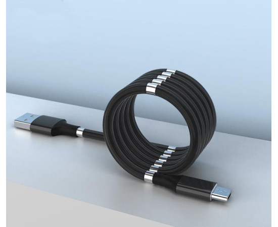 Magnetický samonavíjecí USB nabíjecí kabel (Micro USB) (90 cm)