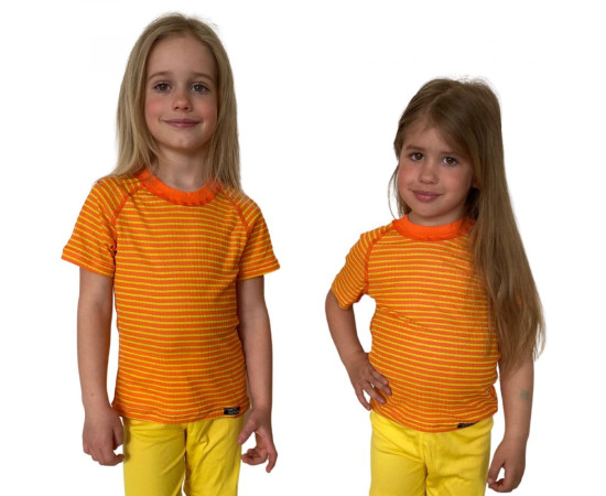 COOL NANO triko dětské .100 .oranžovo-žluté pruhy