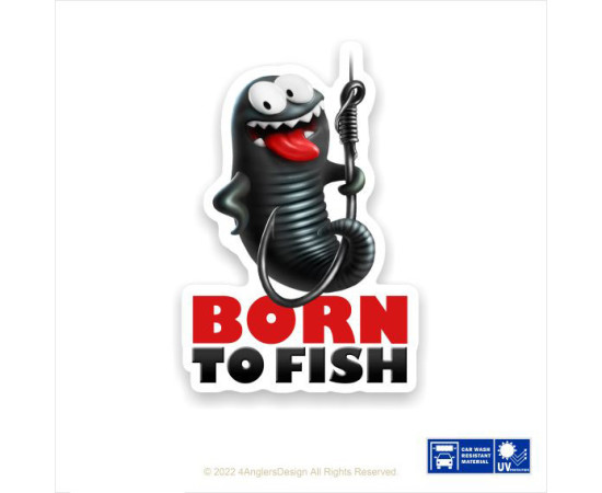 4anglersdesign Rybářská samolepka na auto Born to fish
