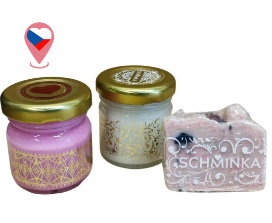 SET Mini Svíček Z lásky a Hruška + Bonus Mini Mýdlo Zdarma