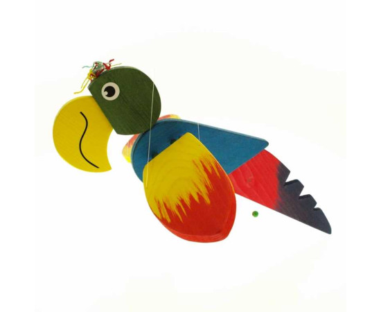 Česká dřevěná hračka Papoušek velký