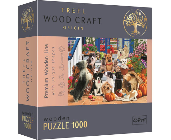 TREFL Wood Craft Origin puzzle Psí přátelství 1000 dílků
