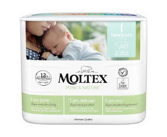 Moltex Pure & Nature Novorozenecké pleny 2-4 kg 22ks