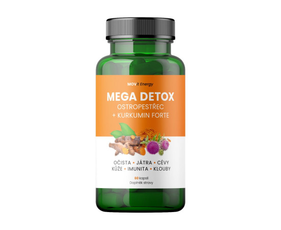 Mega Detox Ostropestřec + Kurkumin FORTE MOVit Energy 60 kapslí