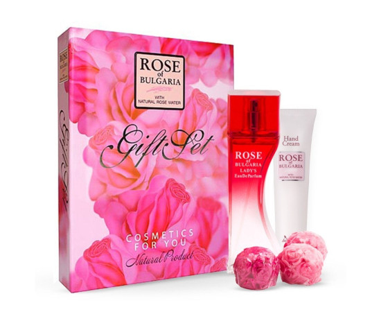 Dárková sada - mýdlo, růžový parfém, krém na ruce Rose of Bulgaria