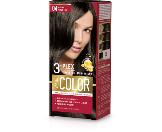 Barva na vlasy - světlý kaštan č. 04 Aroma Color
