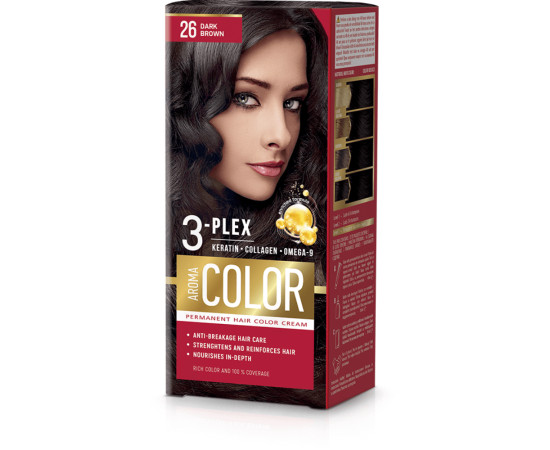 Barva na vlasy - tmavá hnědá č. 26 Aroma Color