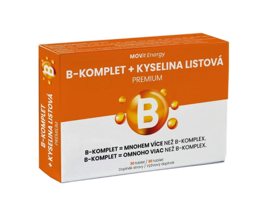 B-Komplet + Kyselina listová PREMIUM MOVit Energy 30 tablet