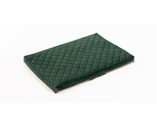 Pohodlná matrace prošívaný velur zelená materiál/ spodek hnědá eko kůže  Velikost matrací: 50x35cm