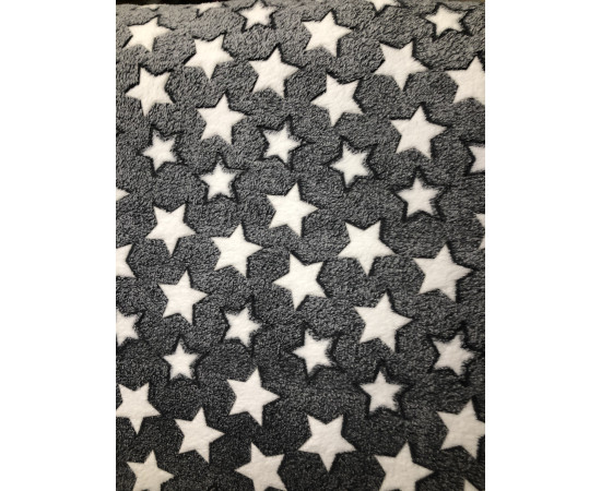 Fleecový pelíšek polštář bílé hvězdy, obšitý dokola 70x50cm