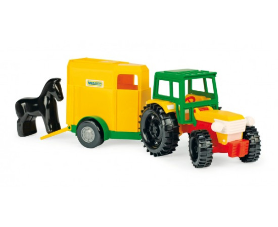 Traktor s vlečkami plast 38cm  Wader