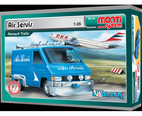 SEVA Stavebnice Monti System MS 05 Air Servis Renault Trafic 1:35 v krabici 22x15x6cm