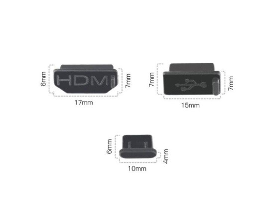 Silikonové kryty konektorů Type-C, HDMI, a USB port