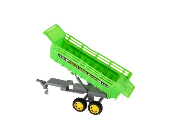 Teddies Traktor s vlekem plast 35cm na setrvačník v krabici