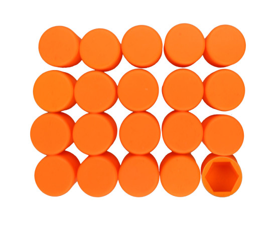 Kryty matic silikonové 20ks oranžové 19 mm