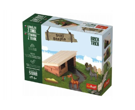 Trefl Stavějte z cihel Stáj stavebnice Brick Trick v krabici 28x21x7cm