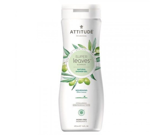 Přírodní tělové mýdlo s detoxikačním účinkem olivové listy Super leaves Attitude 473ml