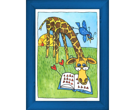Žirafa - červený, A3