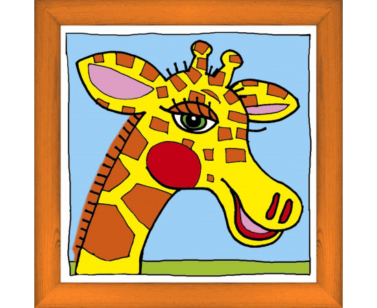 Žirafa - červený, 20 x 20 cm