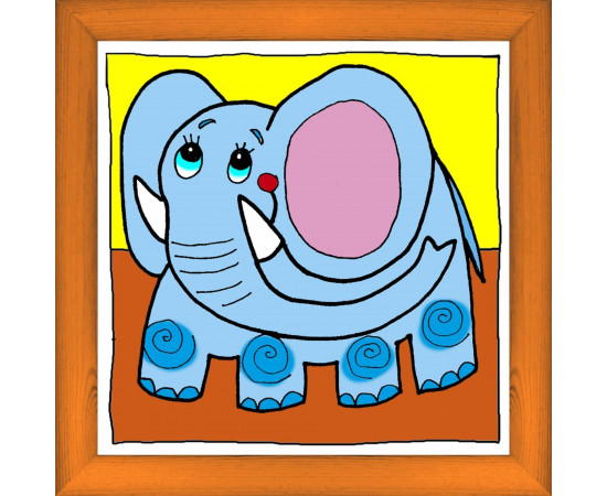 Slon - červený, 29 x 29 cm