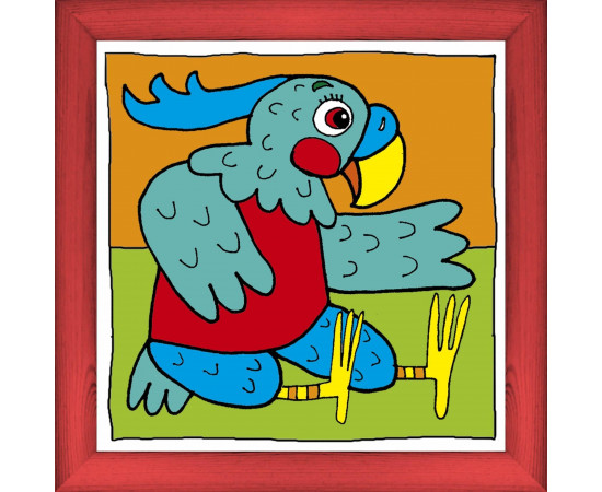 Papoušek - modrý, 29 x 29 cm