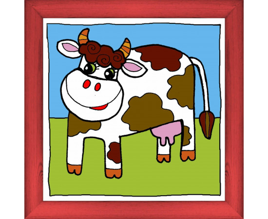 Kráva - červený, 29 x 29 cm