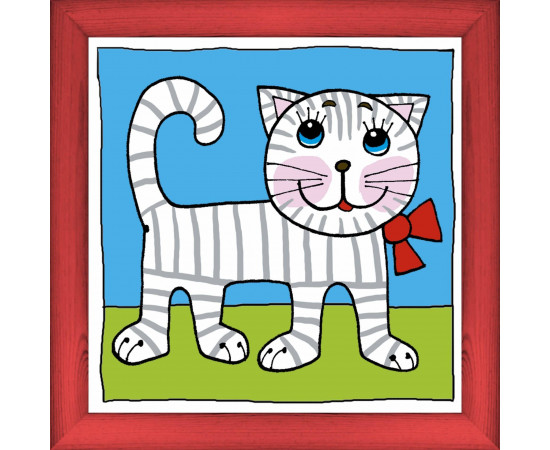 Kočka - červený, 29 x 29 cm