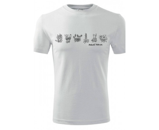 Dámské tričko Rozkvetlé Krkonoše - M, Bílá