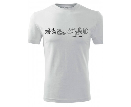 Pánské tričko Odvážné Krkonoše - Bílá, XL