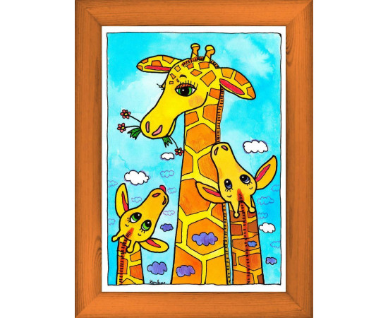Žirafy - zelená, A3