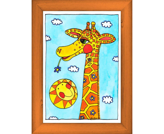 Žirafí krk - modrá, A4