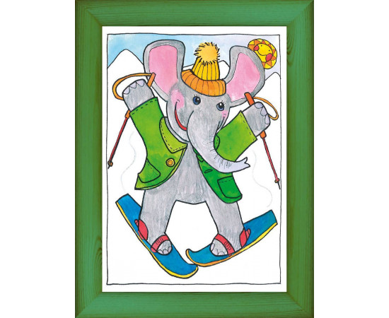 Slon na lyžích - žlutá