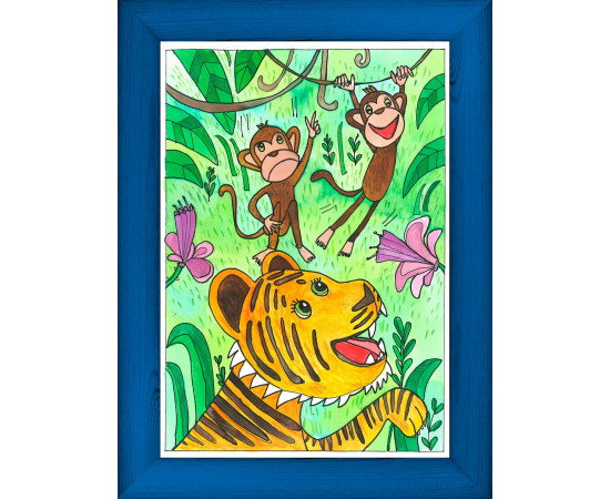 Tygr a opice - oranžová